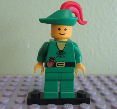 LEGO Minifigure-Forestman - Pouch, Green Hat, Red Plume-Castle / Forestmen-CAS126-Creative Brick Builders